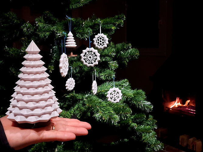 floco neve árvore natal navidad arbol natureza verde decoração copos floco casa 3D print model - Mito3D