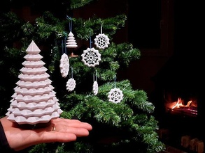 fiocco neve albero natale navidad arbol natura verde decorazione copos casa arredamento 3d print model - Mito3D
