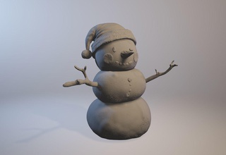 boneco neve feliz inverno partes explodiu arte esculturas natal 3d print model - Mito3D