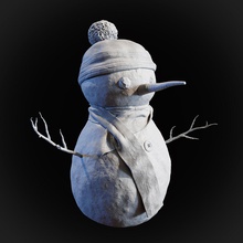 snowman games-toys winter cap hat character new year christmas snow ice merry santa claus eve games toys carrot xma 3d print model - Mito3D