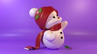 snowman 3d printer snow winter holiday surprise scarf hat funny cartoon ball red toy fun baby child christmas games toys 3d print model - Mito3D