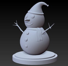 snowman 3d baskı sanat karakter yazdırılabilir stl kar adam kardan heykeller 3d print model - Mito3D