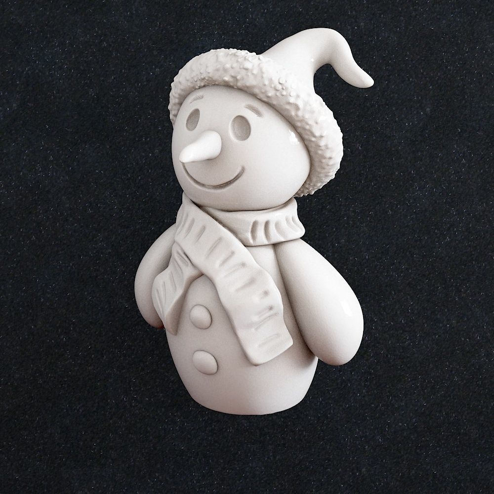 pupazzo neve natale santa claus dicembre inverno allegro carisma christma palla arte sculture 3D print model - Mito3D