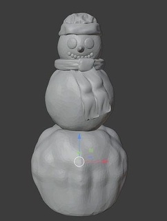snowman statue sculpture art decor holiday winter snow cute friendly 5 inches christmas one ice sculptures 3d print model - Mito3D