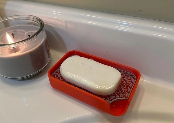 seife halter unterstützung plastik bad veranstalter küche badezimmer wasser h2o schale dusche design modern einfach sechseckig gadget haus familie druckbar 3d print model - Mito3D