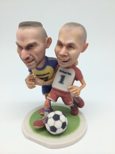 soccer football player crazy guy man people fun two art sculpture fifa sculptures 3d print model - Mito3D