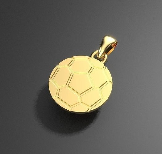 soccer ball gold jewelry 3d model gift pendant pendants 3D print model - Mito3D