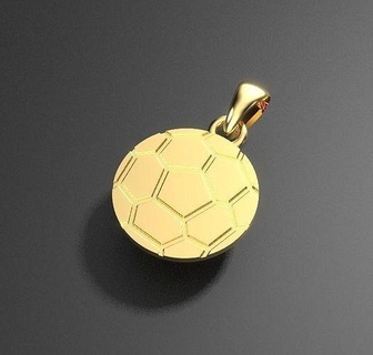 soccer ball gold jewelry ball 3d model soccer gift pendant pendants soccer ball  3d print model - Mito3D