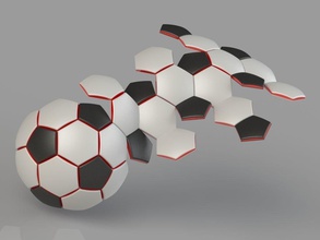 calcio palla 32 pannello costruzione gli sport futsal obbiettivo attrezzature hobby piegare stampato giochi giocattoli gioco accessori giocattolo 3d print model - Mito3D