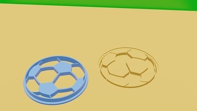 soccer ball cookie cutter illustration game football sphere leather design shaped squad league science scientific chemistry house kitchen dining 3d print model - Mito3D