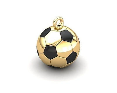 football Balle émail champs Football 3dball ballon pendentif Collier charme soccer3d bijoux pendentifs 3d print model - Mito3D