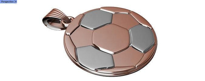 soccer ball pendant necklace charm sports jewelry football sphere bracelet finding gold silver team game personalized custom engraving engraved art vintage pendants 3d print model - Mito3D