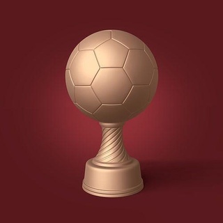 fútbol trofeo Listo 3d impresión pie pelota taza ballon oro dorado deporte metal premio figurilla ganador competencia campeón imprimible Arte esculturas 3d print model - Mito3D