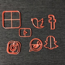 social network cookie cutters fb ig twitter snapchat whatsapp facebook instagram pack house kitchen dining 3d print model - Mito3D