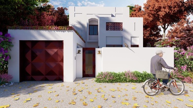sosyal villa kavram konut düşük gelir iki hikaye ev orta küçük kompakt aile beton binanın mimarlık gelişme tasarım 2d diğer 3d print model - Mito3D