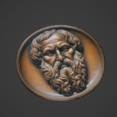 socrates medallion necklace pendant medal locket historical historic scientist science philosopher einstein voltaire newton jewelry brooches 3d print model - Mito3D