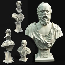socrates bust of man beard greek philosopher statue thinker hellenistic corinthian wall decoration art sculptures 3d print model - Mito3D