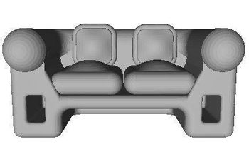 sofa 2 seater furniture living home 3dfile interior house 3d print model - Mito3D