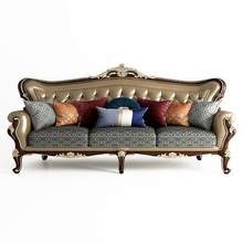 sofá classic3 mobília luxo ouro clássico decoração retro interior trono poltrona salão cadeira estofamento ambiente couro almofada Projeto família arte divã casa 3d print model - Mito3D