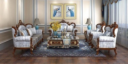 sofá clásico 7 mueble lujo oro decoración retro interior trono Sillón salón silla habitación asiento diseño joya emperador casa 3d print model - Mito3D