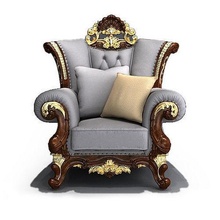 canapé classique 7 meubles luxe or décoration rétro intérieur trône fauteuil salon chaise tapisserie antique orné cuir baroque siège conception empereur argent maison 3d print model - Mito3D