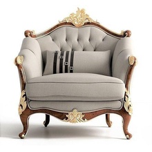 sofa classic 7 furniture luxury gold decoration retro interior throne armchair lounge chair upholstery leather antique emperor monarch baroque victorian rococo ornate house 3d print model - Mito3D