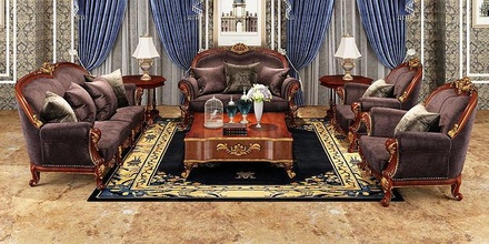 sofá clássico 7 mobília luxo ouro decoração retro interior trono poltrona salão cadeira assento família Projeto jóia imperador arte deco 3d print model - Mito3D