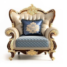sofa classic 9 furniture luxury gold decoration retro interior throne armchair lounge chair antique upholstery imperial ornate baroque victorian carve design elegant vintage house 3d print model - Mito3D