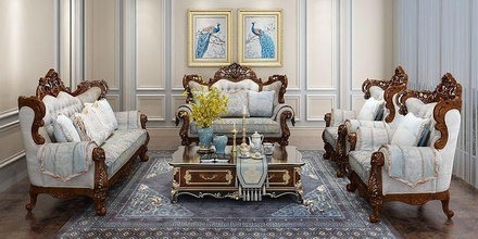 divano classico 9 mobilia lusso oro decorazione retrò interni trono poltrona sala sedia camera posto sedere tappeto Casa lampada famiglia design 3d print model - Mito3D