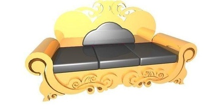divano d'oro mobilia design nero arrugginito casa 3d print model - Mito3D