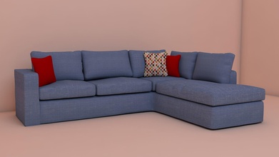 divano a forma di l mobili art la reception moderna sedia architucture 3d blu red colorato casa interni decorazione 3d print model - Mito3D