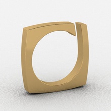soft square design gold ring 3dprint jewelry rings 3d print model - Mito3D