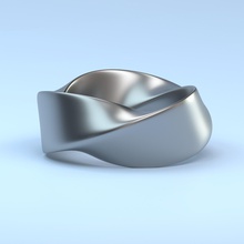 doux anneau tordu mebius de l'anneau mariage d'argent bijoux cad la conception or imprimable contemporaine simplicité blanc livre sterling l'acier l'engagement les anneaux 3d print model - Mito3D