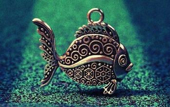 solar pattern fish jewelry pendant art ocean silver slide animal sea nature decoration pendants 3d print model - Mito3D