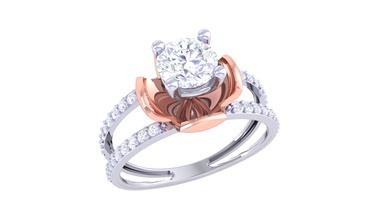 solatire anéis jóias ouro de prata diamante printable jóia o engajamento gem casamento sterling anel da forma branco solitaire 3d print model - Mito3D