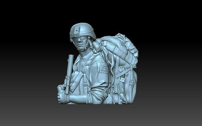 soldado Guerreiro militares exército homem personagem guerra EUA americano força ar arte 3D print model - Mito3D