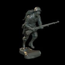 soldat sculpture armée sculptures sculpteur rendre 3d impression cnc fraisage masculin hommes homme statue bronze marbre calcul art 3d print model - Mito3D