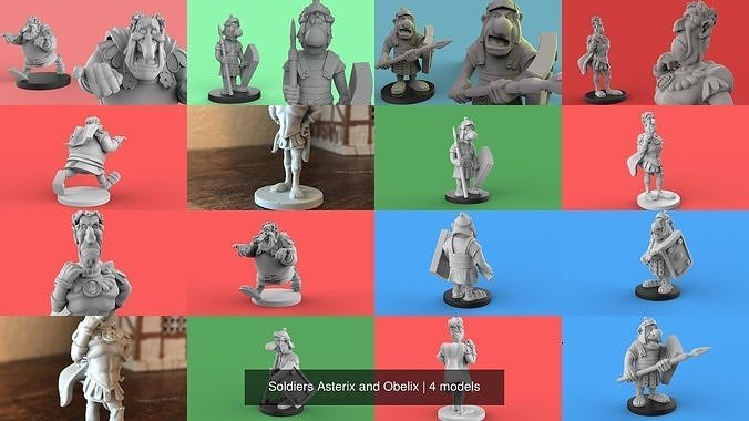 soldados asterix obelix romano soldado juguetes juegos mesa tablero 3D print model - Mito3D