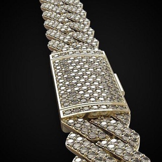 solid cuban link bracelete lock gold luxury bracelet zyrconian iced mens man fashion silver printable diamond jewellery jewelry bracelets 3d print model - Mito3D