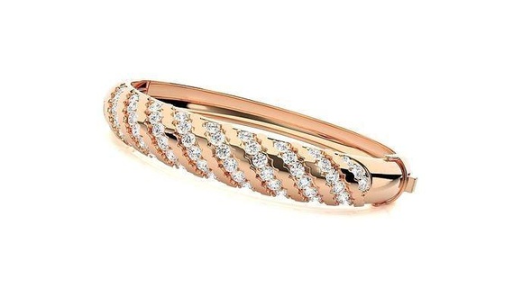 solide diamant incrusté haute bijoux bracelet 3dm stl chaîne lourd unisexe imprimable bijou mariage luxe bracelets cubain italien 3d print model - Mito3D