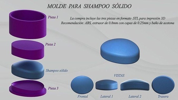 solide Shampoo Schimmel 3d drucken Haus Badezimmer 3d print model - Mito3D