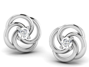solitario donne orecchino argento metallo orecchio orecchini acqua far cadere forma moda penzolare piccolo oggetto moderno design gioielleria bellezza donna gemma carattere 3d print model - Mito3D