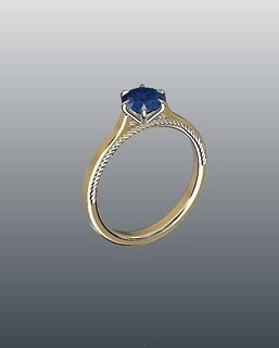 solitair ring gold jewelry precious diamond luxury rings 3d print model - Mito3D