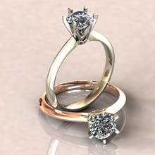 solitaire 1ct anel de diamante modelo 3d -0198 jóias o engajamento casamento nupcial ouro tiffany platina anéis 3d print model - Mito3D