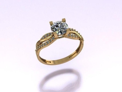 solitário 230 diamante gema jóia jóias joalheria anel argolas ouro prata noivado Casamento moda branco brilhante engagem diamantado 3d print model - Mito3D