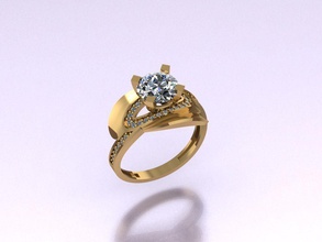 solitaire 316 diamond gem jewel jewellery jewelry ring rings gold silver engagement wedding fashion white brilliant engagem brillant diamant soliraire 3d print model - Mito3D