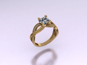 solitaire 319 diamante gem jóia jóias anel anéis ouro de prata o engajamento casamento a moda branco brilhantes engagem brillant diamant soliraire 3d print model - Mito3D