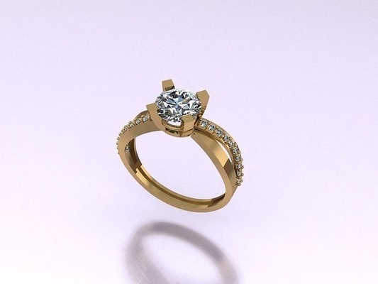 solitaire 488 diamond gem jewel jewellery jewelry ring rings gold silver engagement wedding fashion white brilliant engagem brillant diamant soliraire 3d print model - Mito3D