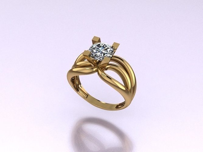 Solitär 495 Diamant Juwel Schmuck Ring Ringe Gold Silber Engagement Hochzeit Mode Weiß brillant engagem 3D print model - Mito3D