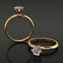 solitário 6 prong diamante noivado anel joalheria acionado Casamento banda mulheres fêmea acessórios vintage retro minimalista guloseima moda 3d print model - Mito3D
